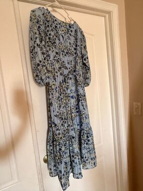 Nanette Lepore Light Blue Floral Midi Dress